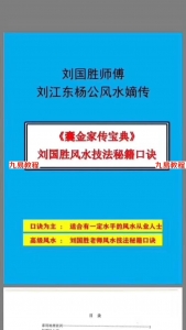 囊经家传宝典，唐宋时期刘江东著，刘江东杨公风水嫡传，86页。靓货！