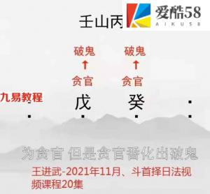 王进武-斗首择日法视频课程20集2021年11月课程 百度云下载！