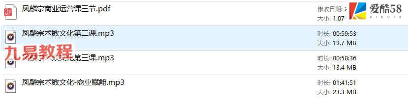 凤麟宗商业运营课3个录音+文档pdf 百度云下载！