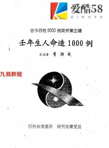 李洪成-壬年生人命造1000例.pdf 电子版详集 百度云网盘下载！