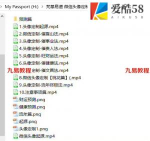 最新引进梵华易道微信头像定制专题课程录像15集，8个小时。