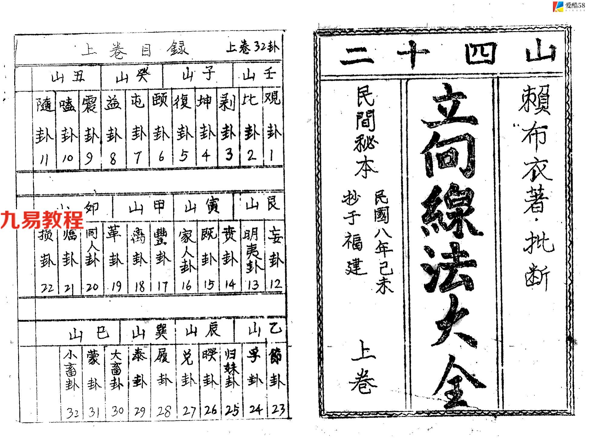 抄本二十四山立向线法大全.35页pdf     百度云下载！