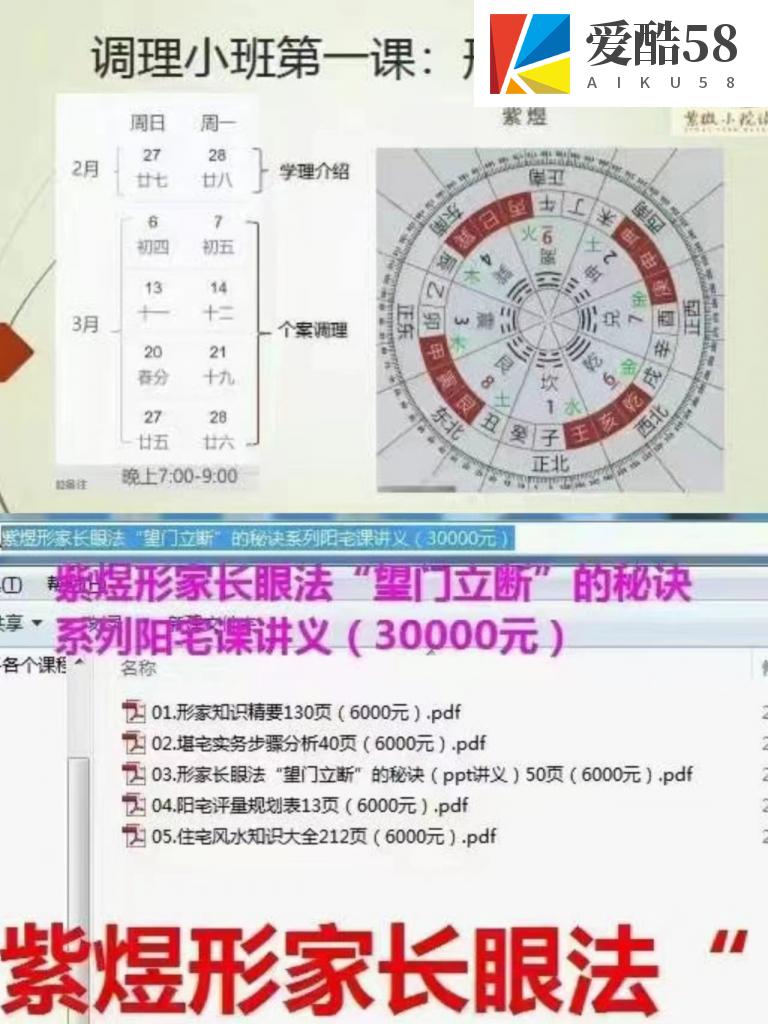 原30000的紫煜形家长眼法“望门立断”的秘诀系列阳宅课讲义5册