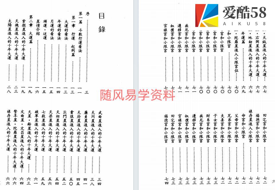 张耀文 紫微斗数行限秘法309页