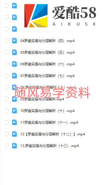 吴经烽《罗盘实操与分层解析》视频13集
