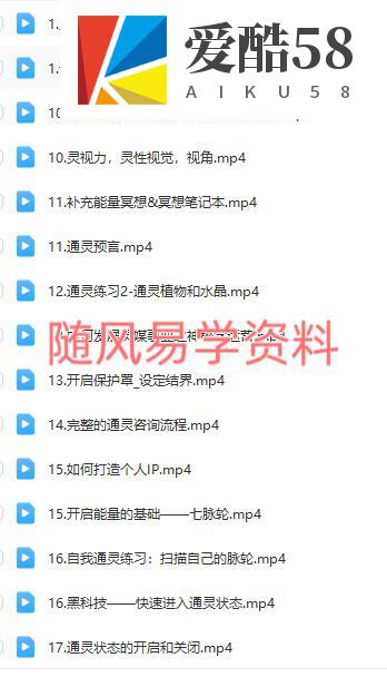 艾瑞斯 通灵入门+进阶 视频37集