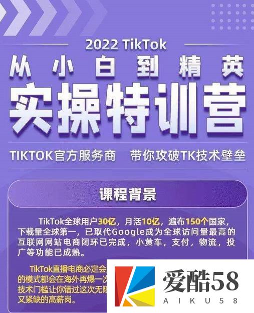 Seven漆·2022Tiktok从小白到精英实操特训营，带你掌握Tiktok账号运营