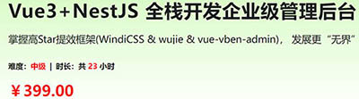 Vue3+NestJS 全栈开发企业级管理后台 2024