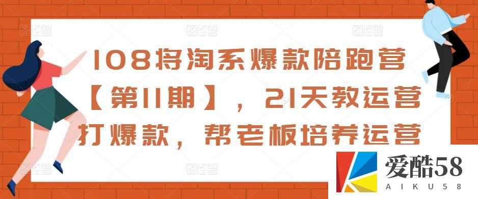 108将淘系爆款陪跑营【第11期】，21天教运营打爆款，帮老板培养运营